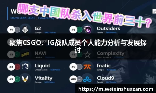 聚焦CSGO：IG战队成员个人能力分析与发展探讨